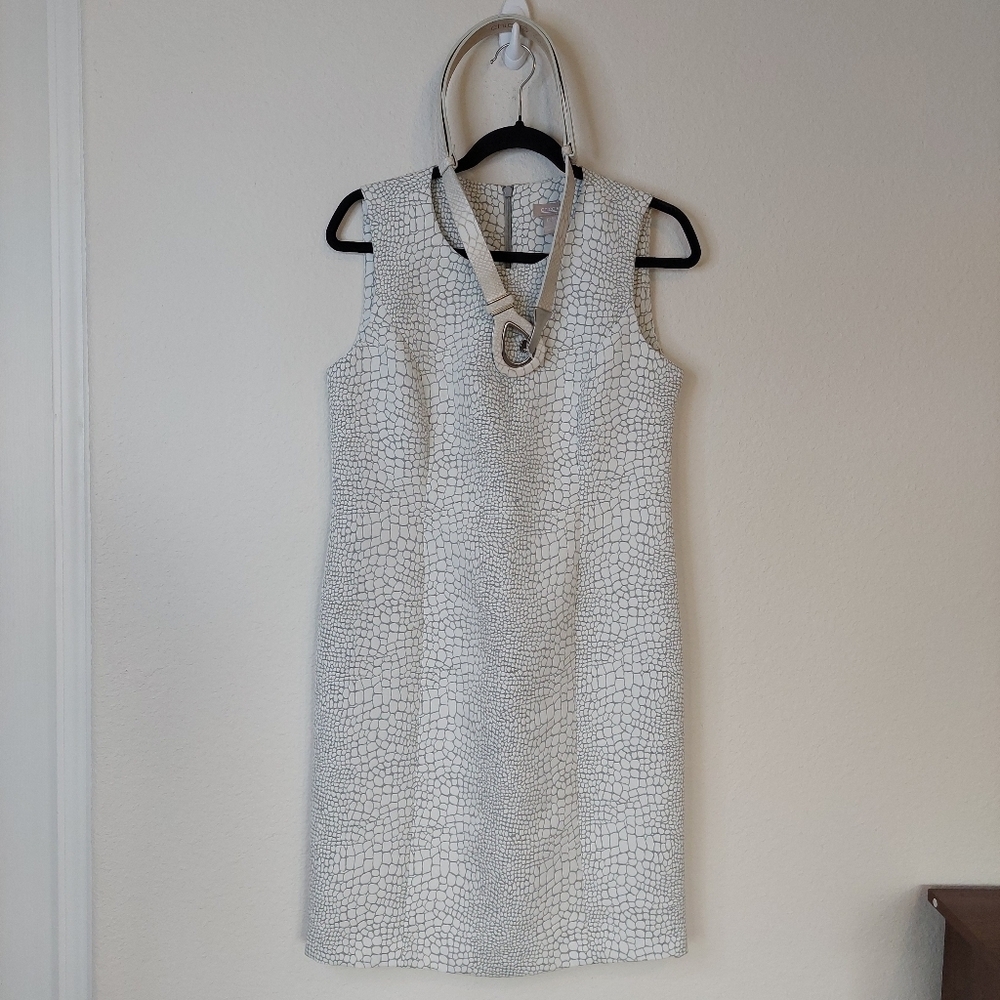 Chico's Snake Skin Bodycon Dress With Belt Size‎ XS
